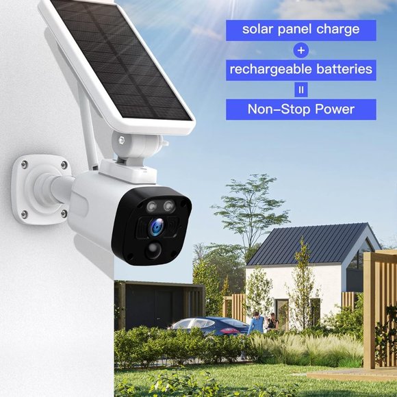 POWER FROM THE SUN! Wireless SOLAR Security Camera System Wifi 2 Cameras NEW - Picture 3 of 6
